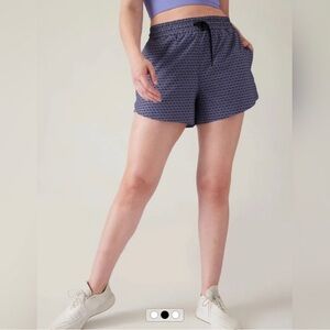 Athleta Crossroads Blue Athletic Shorts Lightweight Moisture-Wicking NWT